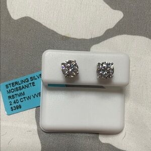 Sterling Silver Moissanite Stud Earrings